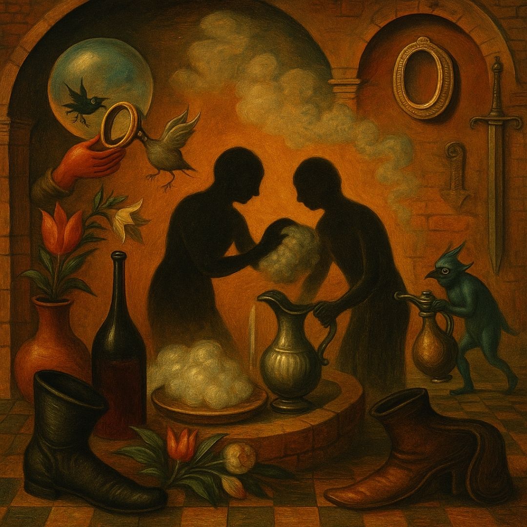 Sümbülzade Vehbi Efendi’nin Rücu şiirini temsil eden Bosch tarzı sürreal hamam sahnesi – Günay Aktürk”