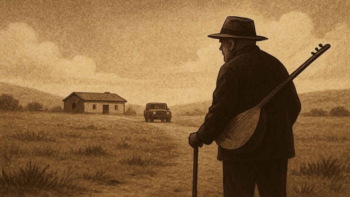 Aşık Veysel – Demokrasinin Budur Rejimi Aşık Veysel’in Adnan Menderes döneminde yazdığı “Demokrasinin Budur Rejimi” şiirini simgeleyen illüstratif görsel