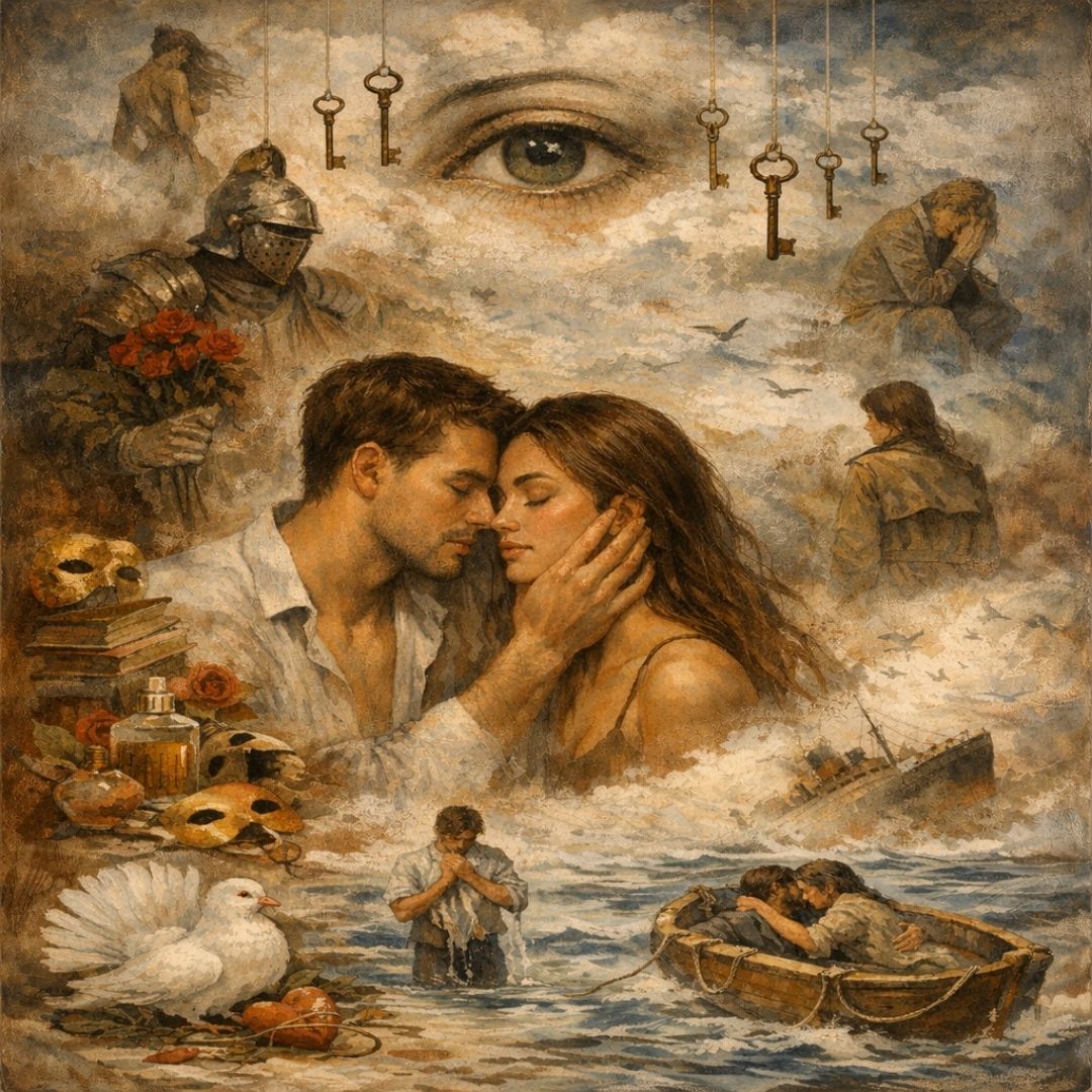 Erkeklerin hoşlanma belirtilerini ve duygusal yaklaşım biçimlerini anlatan alegorik illüstrasyon