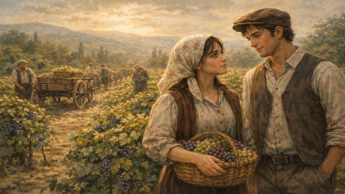 1942 yılında Bahadın’da üzüm hasadı sırasında köy hayatını ve sessiz bir aşkın başlangıcını anlatan sahne