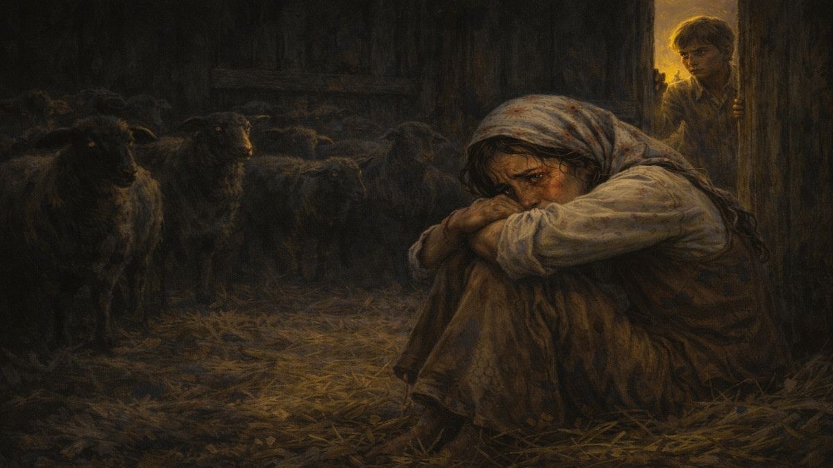 Zeynep’in Güncesi’nde 14 yaşındaki Zeynep’in karanlık ağılda korku içinde ağladığı, koyunların gölgeleri ve kapıdan bakan kardeşi Necati’nin görüldüğü sahne