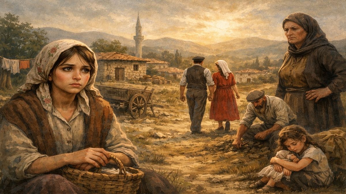 Zeynep’in Güncesi’nde Bahadın kasabasında geçen yaşanmış gerçek bir aşk hikayesini simgeleyen illüstrasyon