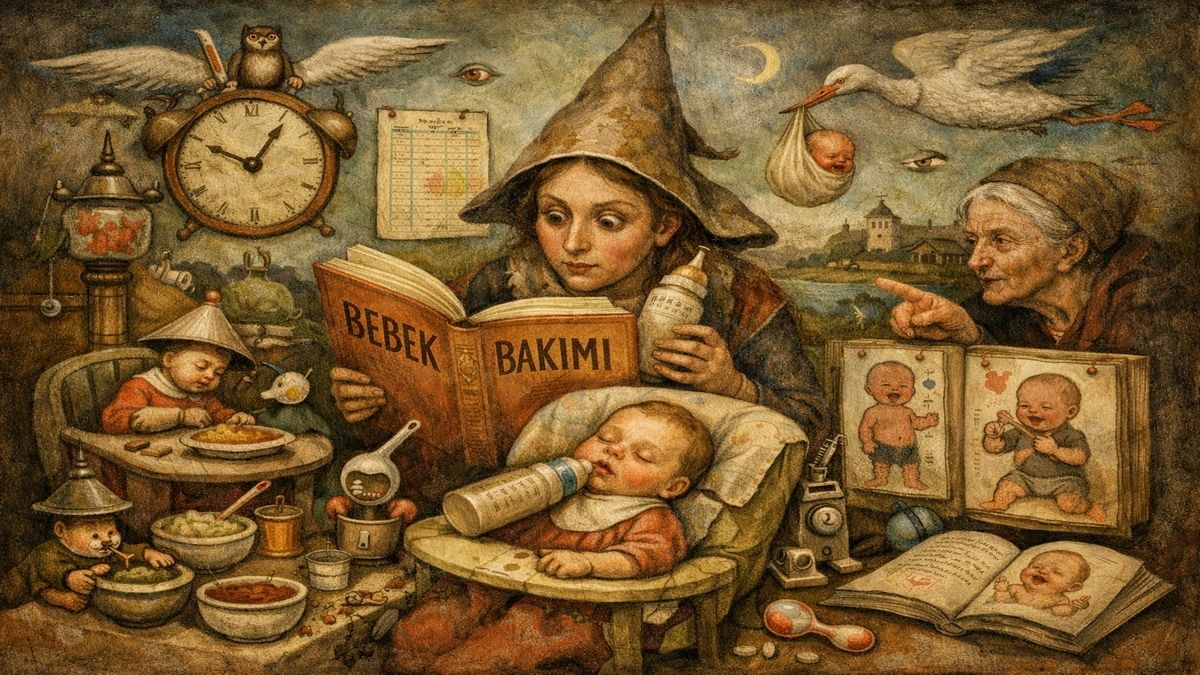 Annelik Yapmak mı? Bilgi ile His Arasındaki Körlük Kitaplara bakarak bebek besleyen, saate ve ölçülere odaklanmış annenin, çocuğun ihtiyaçlarını hissedememesini anlatan alegorik sahne