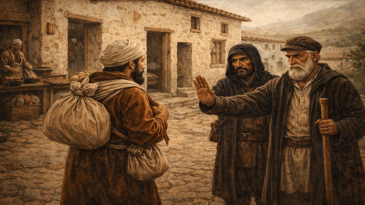 Alevilikte Rıza Şehri ve Rızanın Sınırı Alevilikte Rıza Şehri anlatısında sofunun şehirden ayrılmak isterken görevliler tarafından durdurulduğu sahne