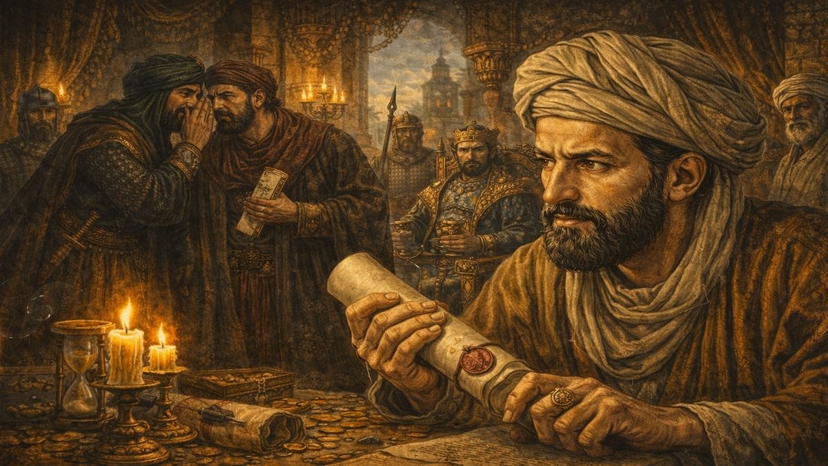 İbn-i Haldun’un Otobiyografisi: Siyaset, Entrika ve İktidar İbn-i Haldun’un Otobiyografisi: Siyaset, Entrika ve İktidar – Saray ortamında siyasi çekişmeler, fısıldaşmalar ve iktidar ilişkileri arasında konumlanan İbn-i Haldun’u betimleyen alegorik sahne