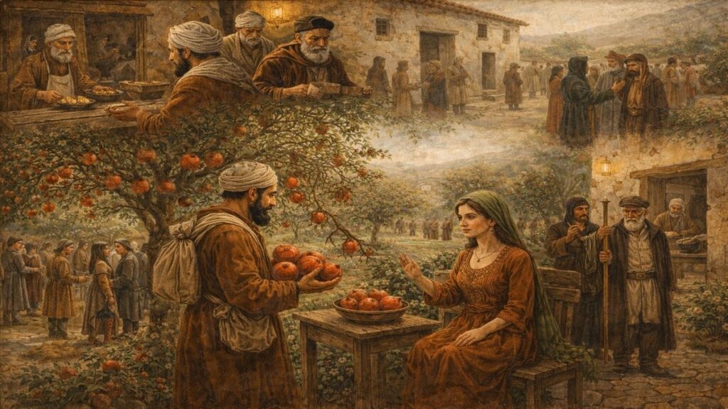 İdeal toplum ve ütopya hikayesi anlatısını Rıza Şehri üzerinden tek karede betimleyen alegorik sahne