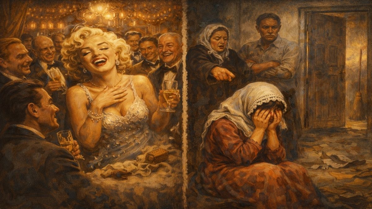 Marilyn ve Rabia – Ün ile Törenin Kıskacı Marilyn ve Rabia karşıtlığı; bir yanda geniş salonlarda iltifatlarla çevrili Marilyn, diğer yanda Diyarbakır’da kaynana baskısı altında ağlayan Rabia, alegorik sahne.