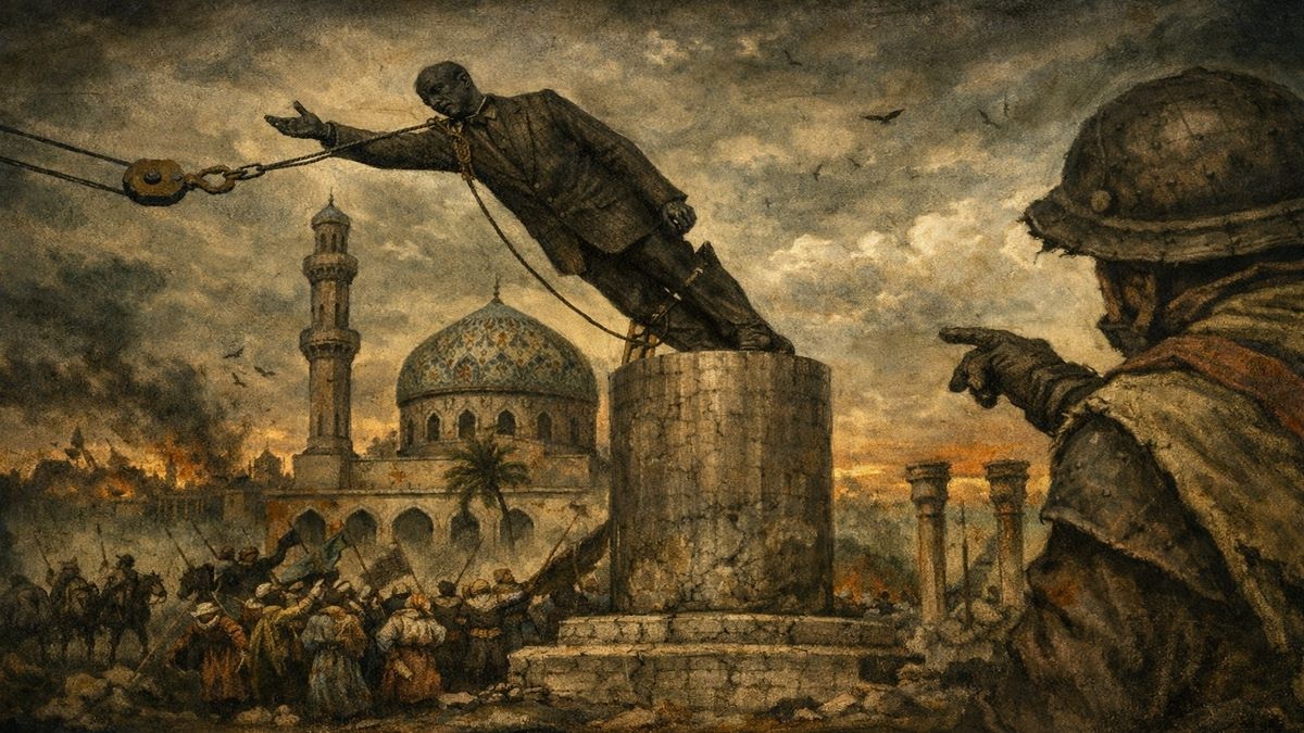 Saddam Hüseyin’in heykelinin yıkılışı; devlet otoritesinin çöküşünü ve sonrasında radikal terör örgütlerinin güç kazandığı süreci simgeleyen tarihsel bir an.